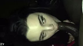 amateur 19 year old spanish girl deepthroats massive black cock in hood