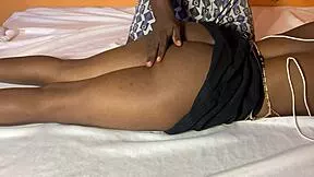 I found hot african stepsis asleep in mini skirt on my bed, time to fuck! 😏🛏️