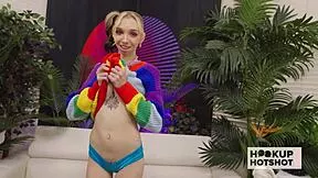 skinny breezy bri spreads legs for rough pounding and sloppy face fuck 😜