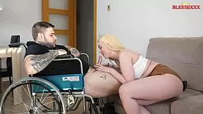 hey stepsis, this disabled dude really needs your help with his huge cock 😏🍆