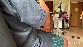 sexy latina babe licks spits on cock for super sloppy homemade blowjob