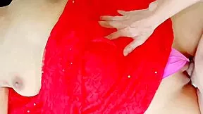 red sharee wearing stepmom chats dirty in hindi at home