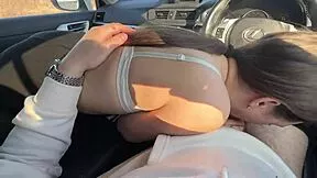 gf gets facefucked bent over in public car parking lot then doggystyle till orgasm cum in mouth 😈🍆💦