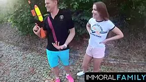 Easter trick sprays into alexis' eager pussy deep.