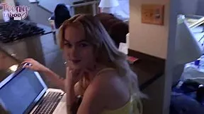 pretty blonde teen sage fox rides stepdad seth brogan cowgirl creampie when mom's away juicy puffy pussy missionary