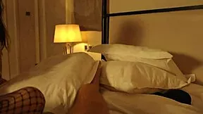 next door babe in stockings strips teases rides big cock creampie bedroom