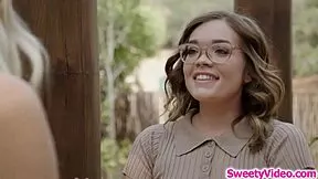 Petite babe teases sorority officer facesitting her pussy?