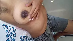 Chica Latina Shows Tits and Massages Areolas Till Jeans Get Wet!