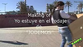 Voyeur captures emo blonde milf's hardcore anal pounding and cumshot making of Jodemos