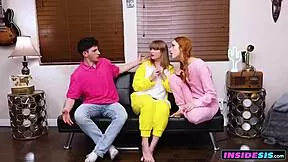 stepbrothers start playing with sexy stepsisters but soon it's a wild 4some creampie chaos out of control