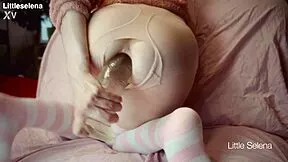 her tight asshole stretches wide during intense anal toy training session