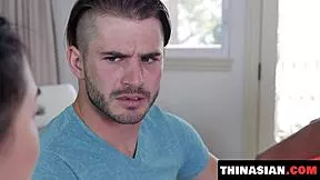 Stepsister Ember Snow Teaches Her to Suck Dick Right in Hot Threesome