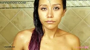 stunning brunette chills in sensual bath 🛁✨