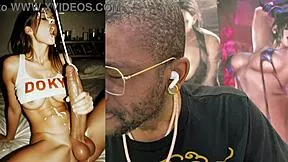 Horny petite transgender babe with big breasts and long cock gets ass fucked by BBC cum covered