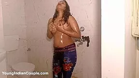 indian college babe showers nude dancing fingering wet pussy