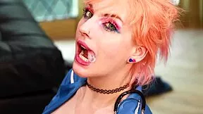 blonde student slut cuckolds friend with facial cumshot