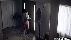 curvy big tits milf wife cheats with hubby and babysitter in hot threesome