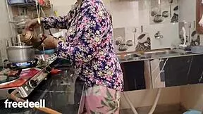 stepmom sneaks me into kitchen while stepdad sleeps for hairy milf blowjob anal taboo