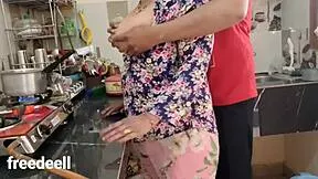 stepmom sneaks me into kitchen while stepdad sleeps for hairy milf blowjob anal taboo