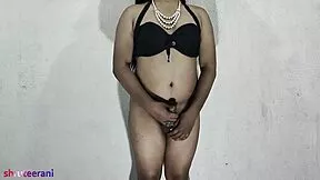 indian shemale crossdresses lime bikini solo anal masturbation play