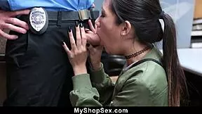 Thief Caught Bent Over Doggystyle by Retail Officer