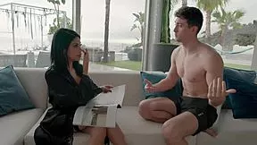 beautiful latina milf kesha ortega fingers pussy rims ass deepthroats chokes gags on son's best friend cock