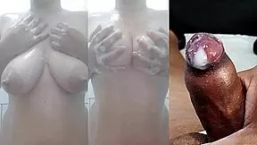 my small foreskin cock cums while girlfriend masturbates juicy pussy tits part 14