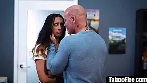 Creepy teacher roughly pounds hot 18yo brunette stepdaughter's tight pussy