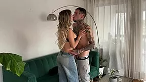 Gatitaveve rides contest winner's cock after licking his balls deep