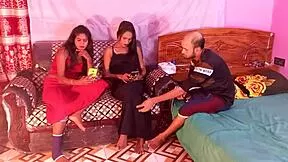 girls invite friends for wild house foursome: hanif pounds popy and sumona raw!