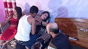 girls invite friends for wild house foursome: hanif pounds popy and sumona raw!