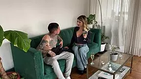 Gatitaveve rides contest winner's cock after licking his balls deep