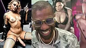 beautiful trans milf cums hands free huge cock toys