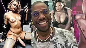 beautiful trans milf cums hands free huge cock toys