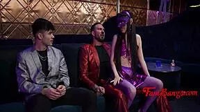 family thinks i'm at college but i'm stripping in club for mmf threesome?