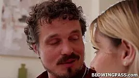 giving stepdad's bff the sloppiest deepthroat blowjob ever