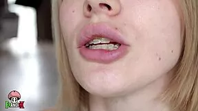 polly yangs begs for cum with braces in mouth!