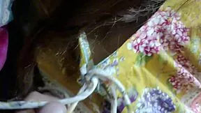 stepbrother gropes my big tits and tight pussy late night in bed