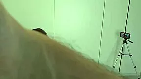 blinded hubby tricked mid-fuck as friend jumps from closet