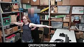 nerdy gracie may green caught groping gets hard punishing sex from guard