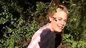 Sexy Petite Teen Lesbian Rips Clothes for Outdoor Pussy Fingering