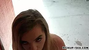 Sweet Czech Crystal Young Sucks Monster Cock Outdoors for Cash