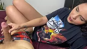 Stepmom shares bed with stepson homemade closeup POV dirty taboo fuck in Spanish