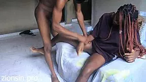 catty's huge tits and tiny waist bounce wildly in hardcore ebony pounding