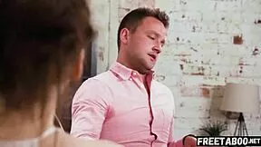 hey shy teen babysitter, tricked in interview? now ride boss cock hardcore on desk to creampie orgasm 😈 full movie!