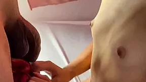 uhh my latino stepbrother yanks off my thong and licks my wet pussy in bed