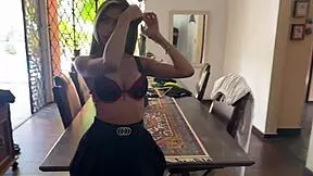 damn this 18yo skinny busty brazilian teen fucks monster cock behind scenes bts