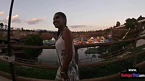 horny asian teen bangs boyfriend after waterpark fun