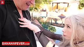 a tiny blonde fuck toy kenzie reeves in traditional japanese kimono and stockings gets outdoor creampie from older asian man.