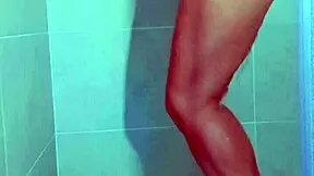 brazilian college girl's thong shower tease gets wet
